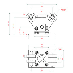 Samonosný systém 70x70x4mm posuvnej brány do 200kg/4,5m otvor (W39/70Fe 6m čierný profil, 1x W-SET70/F) Samonosný systém 70x70x4mm posuvnej brány do 200kg/4,5m otvor (W39/70Fe 6m čierný profil, 1x W-SET70/F)